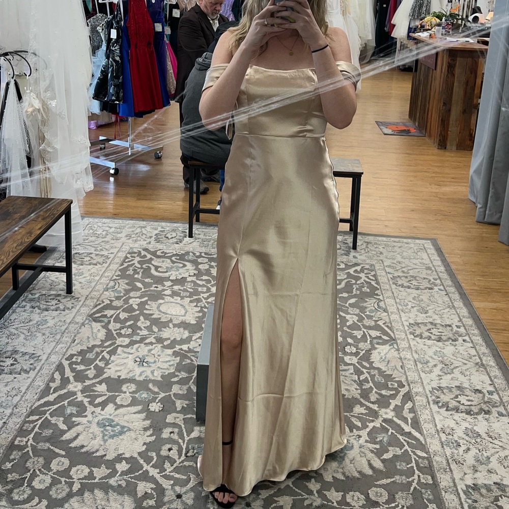 Gold size small birdy grey bridesmaid dress